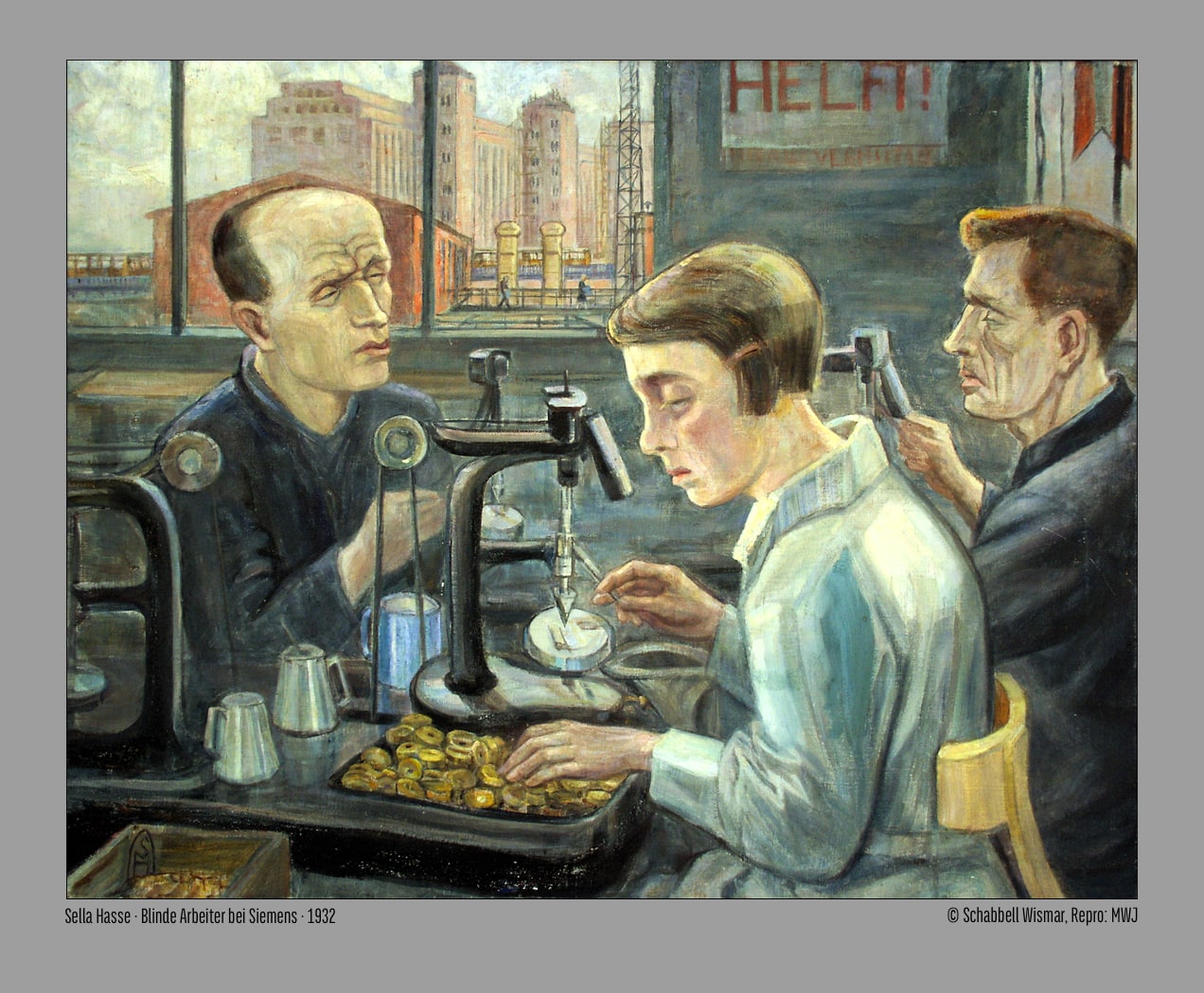 Sella Hasse Wismar Malerin, Blinde Arbeiter bei Siemens 1932